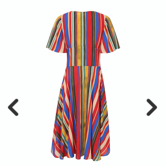 Autumn Adeigbo Striped V-Neck Astrid Dress sz 2 - Picture 12 of 12